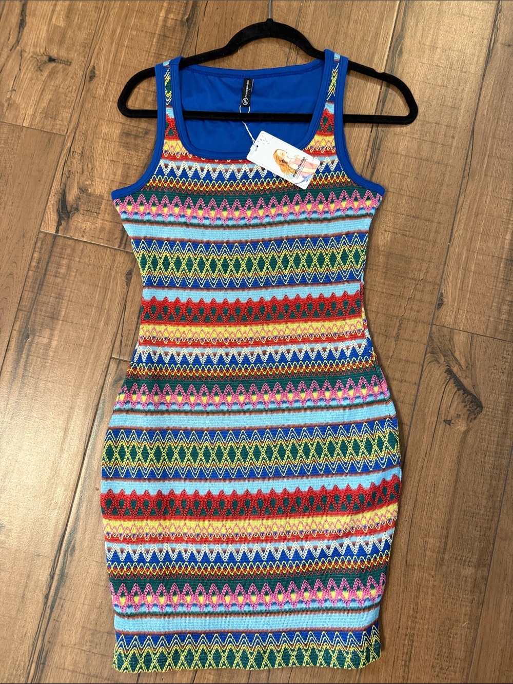 NWTPrettyGarden ~Sexy Stripes ~ Multicolor Striped Knit Tank Mini Dress  S